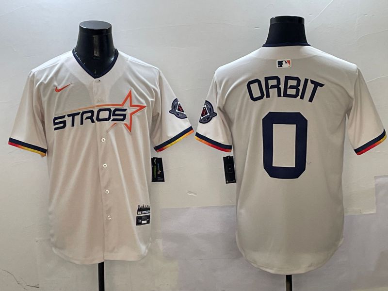 Men Houston Astros #0 Orbit Cream Three generations Joint Name 2025 Nike MLB Jersey style 5